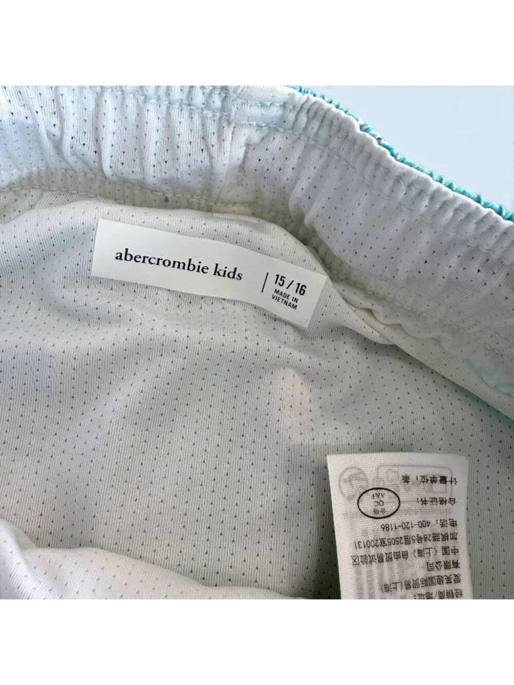 Abercrombie Kids Swim Trunks Boys 15/16 Blue Surf Van Print Lined Board Shorts